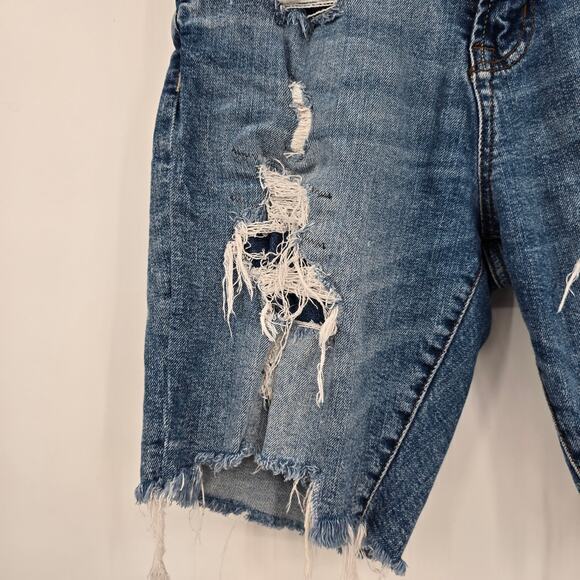 Aero Men's Distressed Frayed Slim‎ Bermuda Cut-Off Shorts Stretch Size 30 - Picture 6 of 11